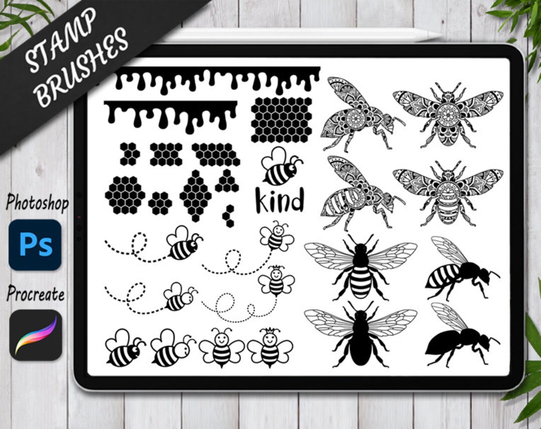 Bee Stamps Brushes for Procreate and Procreate