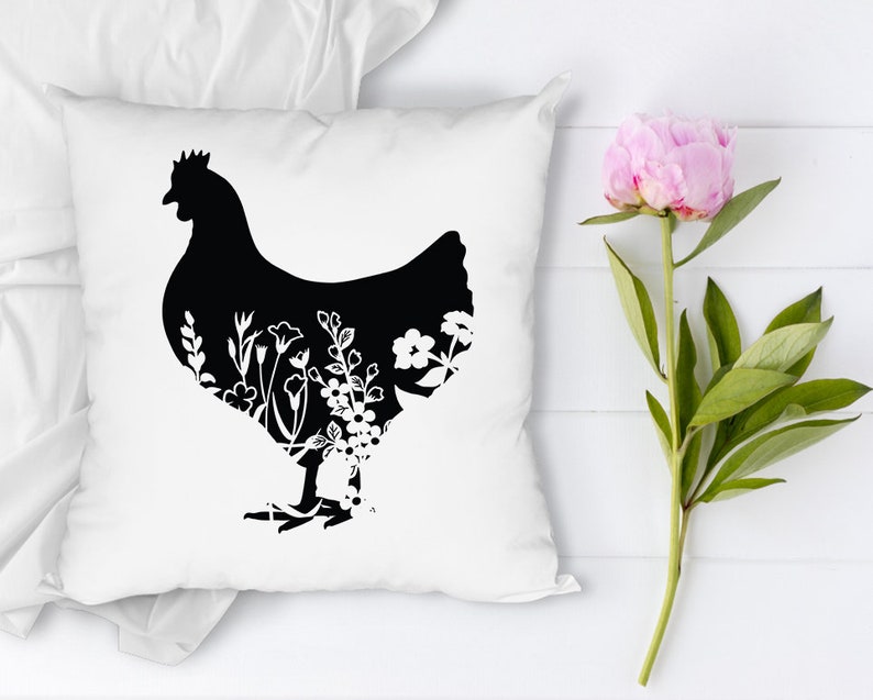 Download Floral Chicken SVG Floral Rooster Svg Floral Hen Svg | Etsy