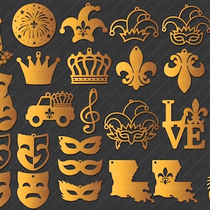 Earring SVG, Mardi Gras Earrings SVG, Fleur de Lis Earring Template, Earring Svg Cut File, Carnival, Pendant, Jewelry, Laser Cut Template.