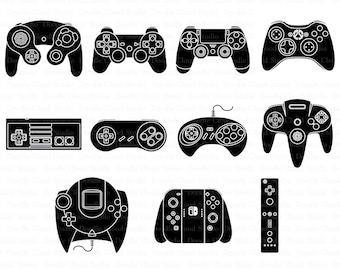 Game Controller SVG Files, for Silhouette Cameo and Cricut. Game Controller clipart PNG transparent included.