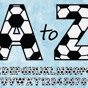 Soccer Alphabet & Numbers SVG Files for Silhouette and Cricut. Soccer Letters and Numbers, Soccer Alphabet Clipart, Letters Sport, Monogram.