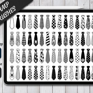 Necktie Stamps Brushes for Procreate and Photoshop. Procreate Stamps and Brush. Photoshop Stamps and Brush. Ties Bundles for IPad Procreate.