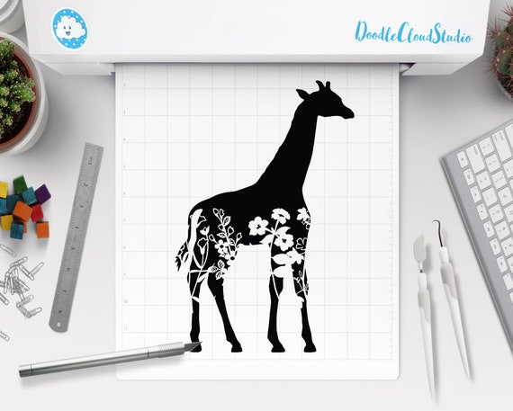 Download Giraffe Svg Floral Giraffe Svg Files For Silhouette Cameo And Cricut Flower Giraffe Svg Floral Giraffe Clipart Floral Animal Svg By Doodle Cloud Studio Catch My Party