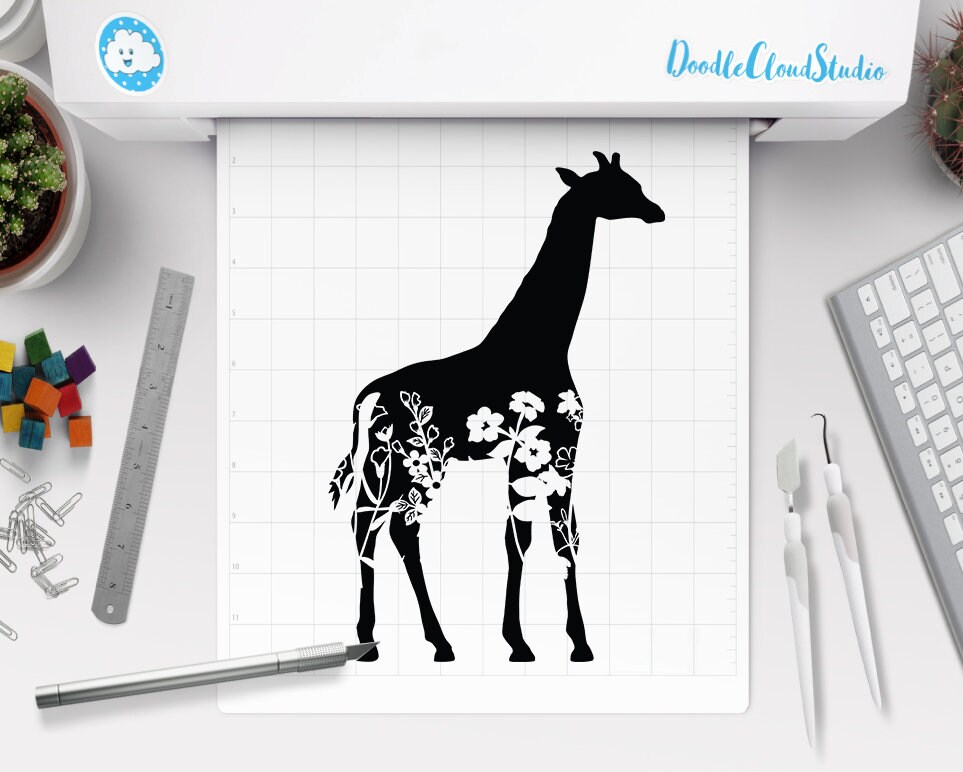 Download Giraffe Svg Floral Giraffe Svg Files For Silhouette Cameo And Etsy