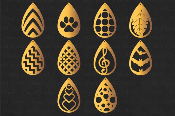Download Teardrop Earrings SVG, Pendant svg, Earring template cut files for Silhouette Cameo and Cricut ...