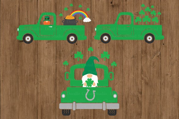 Download St Patrick S Day Svg St Patrick S Truck Svg Truck Svg Files For Silhouette And Cricut Truck With Gnome Svg Leprechaun Svg Irish Gnomes By Doodle Cloud Studio Catch My Party