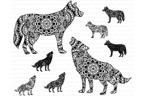 Download Mandala Wolf Howling Wolf Mandala Svg Wild Animal Wolf Mandala Wolf Mandala Svg Files For Silhouette Cameo And Cricut Clipart Png Included By Doodle Cloud Studio Catch My Party