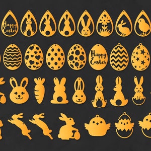 Ostern Ohrring SVG, Ostern Ohrring SVG-Dateien für Silhouette Cameo und Cricut. Osterei-Svg, Bunnie-Ohrring-Svg, Ohrring-Küken, Anhänger