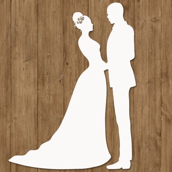 Sposa e sposo SVG, file SVG coppia nera per Silhouette Cameo e Cricut. Sposi. Coppia sposata, matrimonio Clipart PNG incluso.