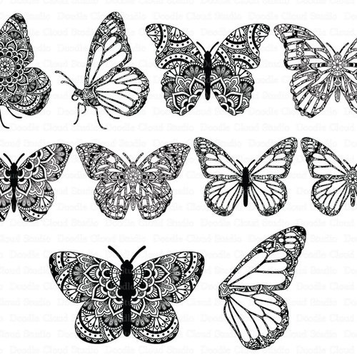 Mandala Butterfly SVG Zentangle. Mandala Butterfly SVG Files - Etsy Canada
