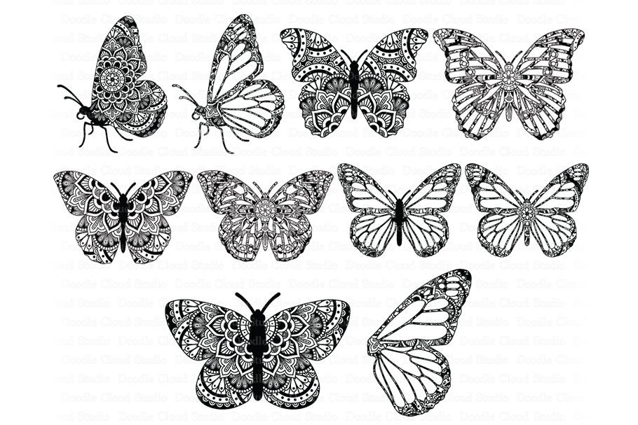 Mandala art for beginners, Butterfly mandala on black paper