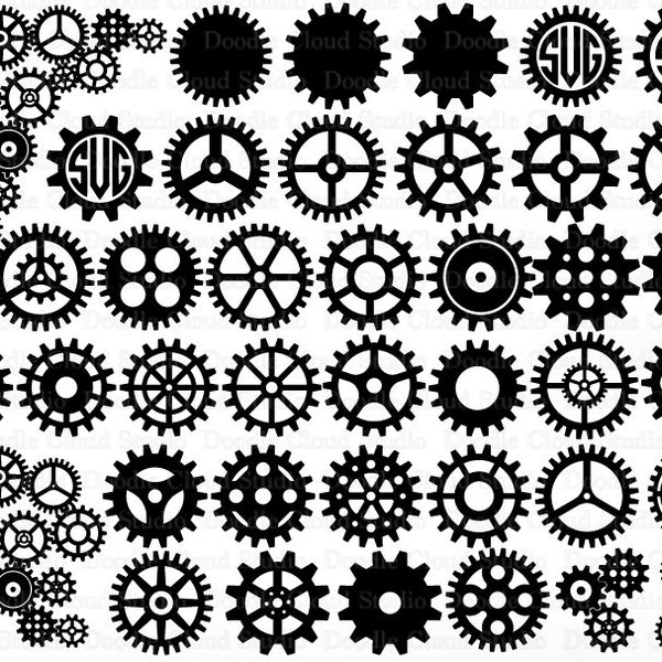 Cogs and Gears SVG, Gears Bundle SVG Files for Silhouette and Cricut. Steampunk Cog Gear, Gears Clipart, Gears SVG T- Shirt Design.