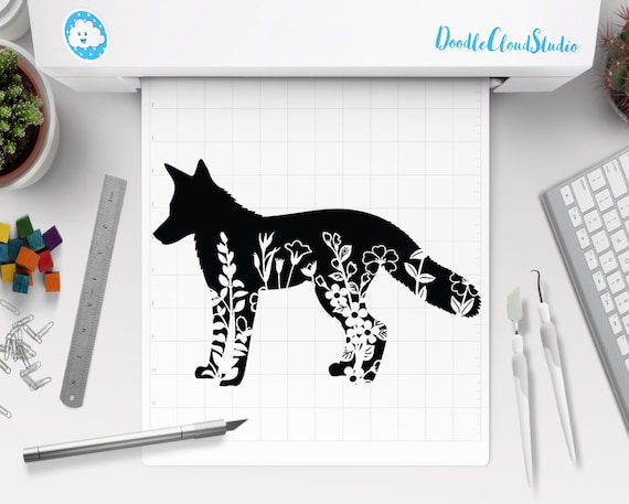Download Floral Fox Svg Flower Fox Svg Files For Silhouette Cameo Cricut Floral Animal Woodland Animal Svg Wildlife Animal Floral Fox Clipart By Doodle Cloud Studio Catch My Party