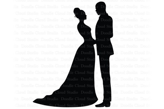 Download Bride And Groom Svg Black Couple Svg Files For Silhouette Etsy