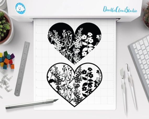 Download Heart Svg Floral Heart Svg Flowers Heart Svg Files For Silhouette Cameo And Cricut Floral Heart Clipart Valentine Day Svg By Doodle Cloud Studio Catch My Party