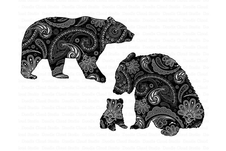 Download Mama and Baby Bear Mandala Mandala Bear SVG files for | Etsy