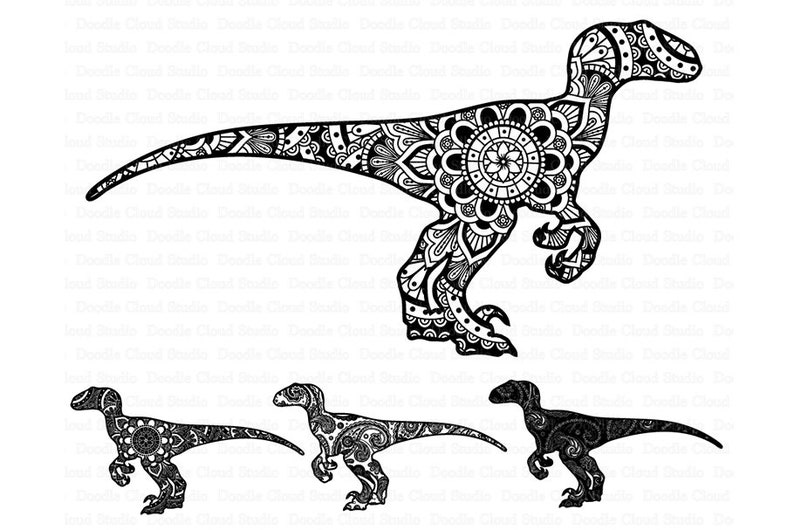 Download Mandala Dinosaur SVG Raptor Mandala svg Dinosaur Mandala ...