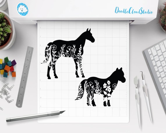 Download Horse Svg Horse Floral Svg Flowers Horse Svg Files For Silhouette Cameo Cricut Mustang Ranch Floral Animal Floral Horse Clipart By Doodle Cloud Studio Catch My Party