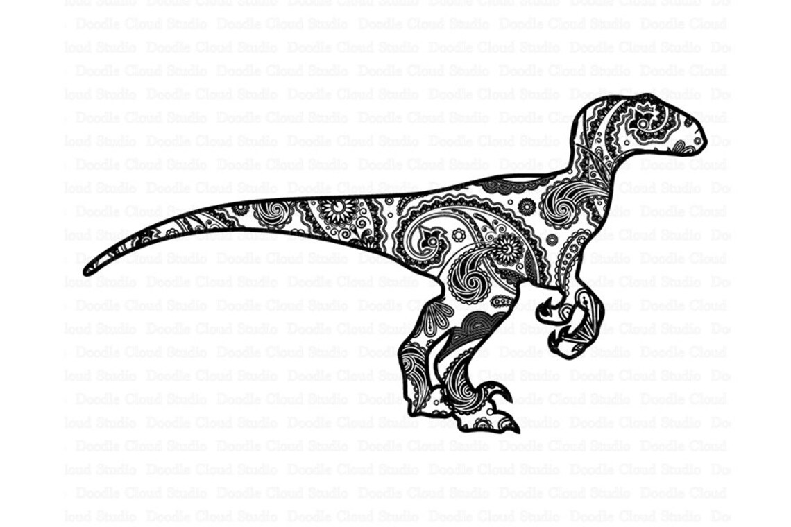 Mandala Raptor Coloring Mandala Dinosaur SVG Raptor Mandala Svg Dinosaur Mandala SVG - Etsy