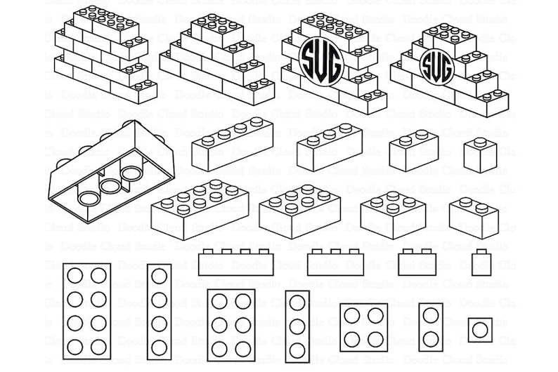 Download Lego SVG Building Blocks SVG Lego Bricks svg Lego Monogram | Etsy