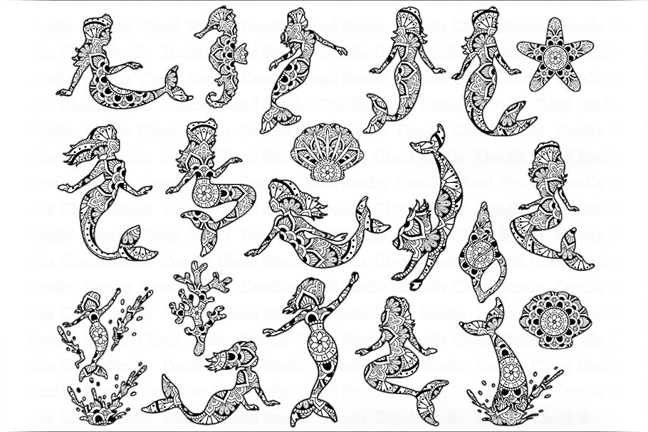 Download Mermaid Mandala Svg Little Mermaid Mandala Svg Files For Etsy