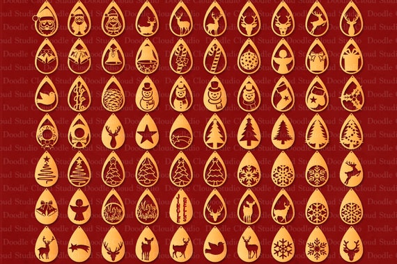 70 Earring SVG Christmas Bundle, Earring Template SVG Files for Silhouette Cameo and Cricut. Pendant svg, Christmas Decorations Cut Files. Il_570xn