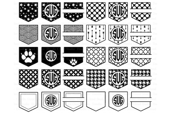 Download Shirt Pocket Monogram Svg Pocket Patterns Svg Files For Etsy