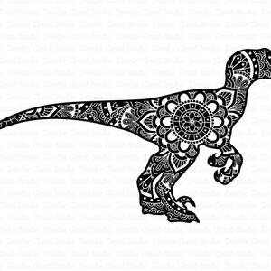 Mandala Dinosaur SVG, Raptor Mandala Svg, Dinosaur Mandala SVG Files ...