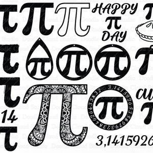 Pi Symbol Mathematics SVG, Happy Pi Day SVG Cut Files, Pi Symbol Mandala Svg, Earring Pi Day, Pi - Pie. Pi Symbol Math Clipart Png Included.