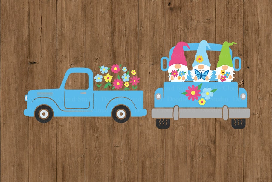 Truck SVG Spring Flowers Truck SVG Files for Silhouette and Etsy
