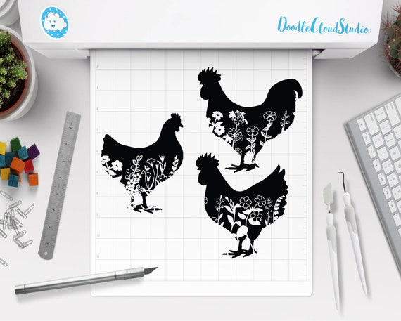 Download Floral Chicken Svg Floral Rooster Svg Floral Hen Svg Chicken Svg Files For Silhouette Cameo Cricut Animal Svg Floral Chicken Clipart By Doodle Cloud Studio Catch My Party