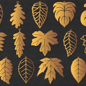 Orecchini foglia SVG, foglia Tear Drop SVG, file SVG ciondolo foglia per Silhouette Cameo e Cricut. Modello di orecchini. PNG clipart incluso.