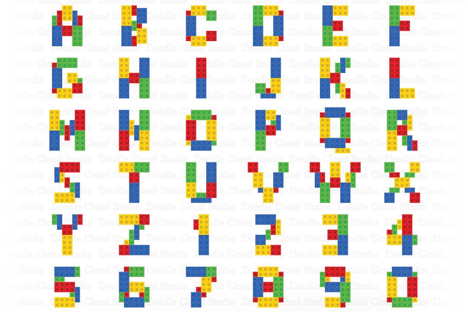 Alphabet SVG, Numbers SVG, Building Blocks Alphabet and Numbers, Alph…