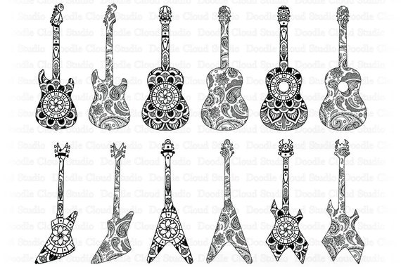 Download Guitar Mandala Svg Mandala Guitar Svg Files For Silhouette And Cricut Electric Guitar Svg Classic Guitar Guitar Clipart Music Mandala By Doodle Cloud Studio Catch My Party