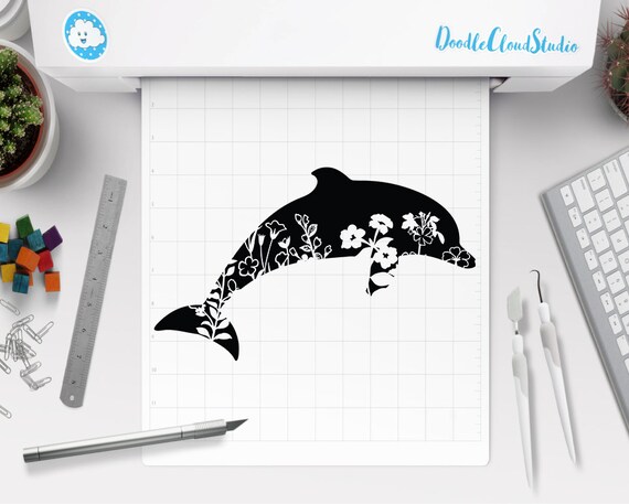 Download Floral Dolphin Svg Dolphin Svg Flower Dolphin Svg Files For Etsy