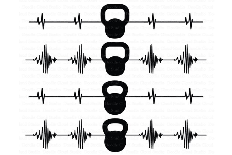 Download Heartbeat Kettlebelles SVG fichiers pour Silhouette Cameo ...