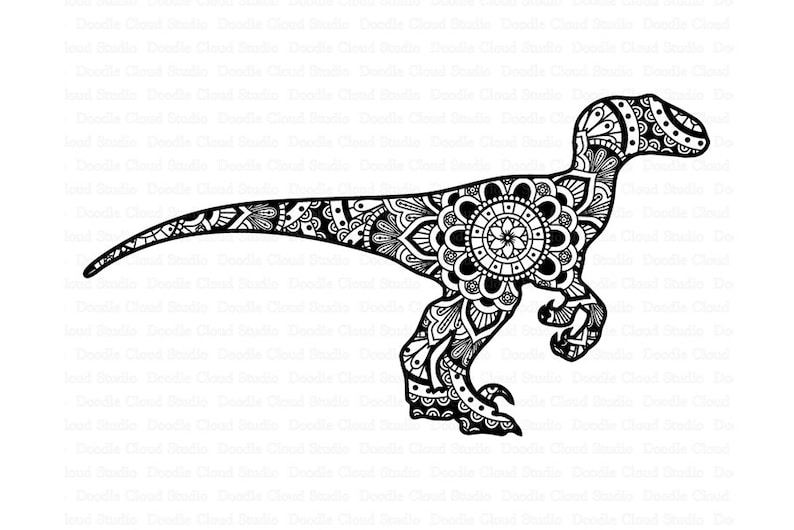 Download Mandala Dinosaur SVG Raptor Mandala svg Dinosaur Mandala ...