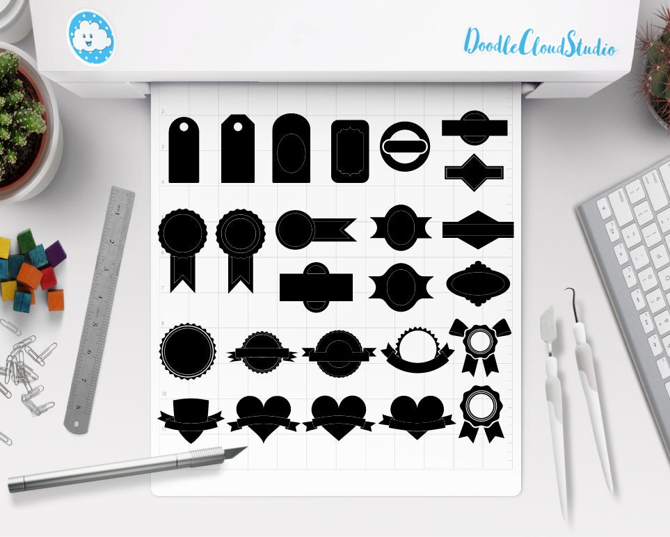 Labels SVG, Label Svg Files Hearts Svg for Silhouette Cameo and Cricut ...