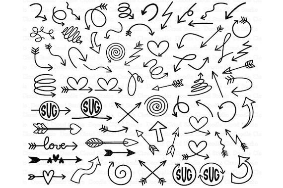 Download 68 Arrows SVG doodles Bundle Arrow Monogram SVG files for ...