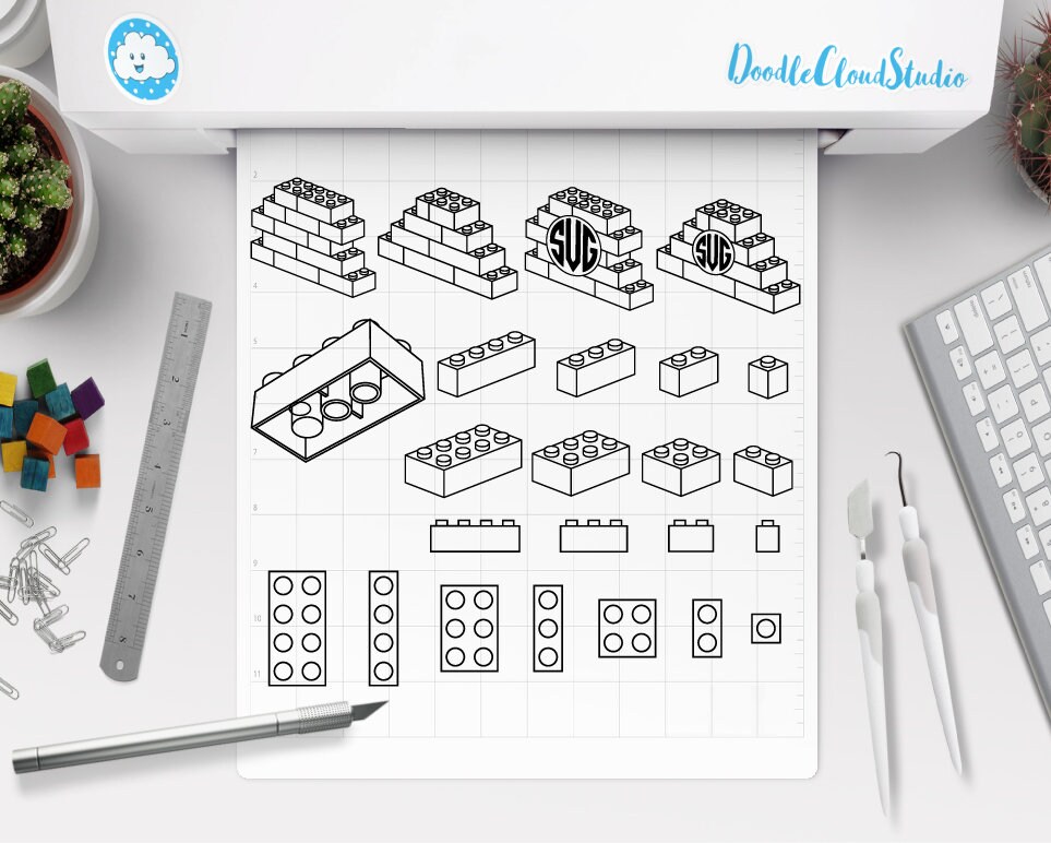 Building Blocks SVG, Plastic Bricks Svg, Building Blocks Monogram Svg ...