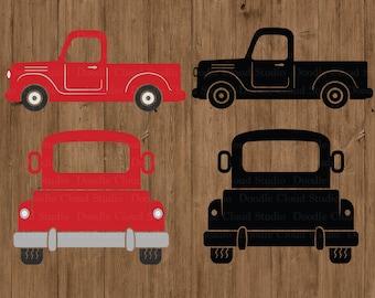 Camion SVG, Truck Farm SVG Files pour Silhouette et Cricut. Pickup Truck Clipart, Truck Tshirt Designs, Red Truck SVG, Truck Back Svg.