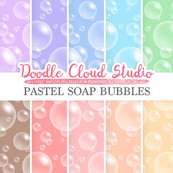 Jabón Pastel Burbujas papel digital, patrón de burbujas de jabón, burbujas digitales, fondo pastel, descarga instantánea para uso personal & comercial