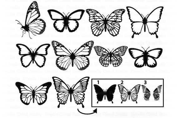 Download Butterfly Svg Butterfly Svg Bundle Svg Files For Silhouette And Cricut Butterfly Template Svg Butterfly Clipart Summer Butterflies By Doodle Cloud Studio Catch My Party SVG, PNG, EPS, DXF File