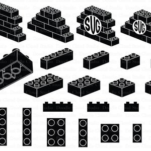 Building Blocks SVG, Plastic Bricks svg, Building Blocks  Monogram svg files for Silhouette and Cricut. Building Blocks Clipart, Toy Bricks.