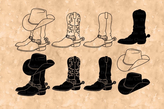 Download Cowboy Boot Svg Cowboy Hat Svg Cowboy Hat Boots Svg Files For Silhouette And Cricut Country Western Boots Cowboy Western Hat Clipart By Doodle Cloud Studio Catch My Party