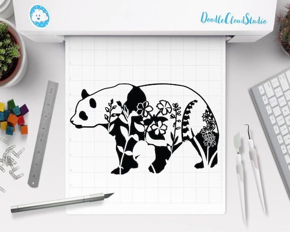 Download Panda Svg Floral Panda Svg Files For Silhouette Cameo And Cricut Flower Panda Svg Floral Panda Clipart Floral Animal Svg By Doodle Cloud Studio Catch My Party