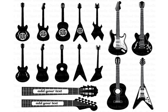 Download Guitar Svg Guitar Monogram Svg Files For Silhouette Cameo And Cricut Electric Guitar Svg Classic Guitar Guitar Clipart Png Included By Doodle Cloud Studio Catch My Party