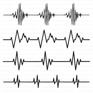Heartbeat SVG, Cardio Files, Heart Beat Line SVG Files voor Silhouette Cameo en Cricut . Heart beat digitale clipart PNG inbegrepen