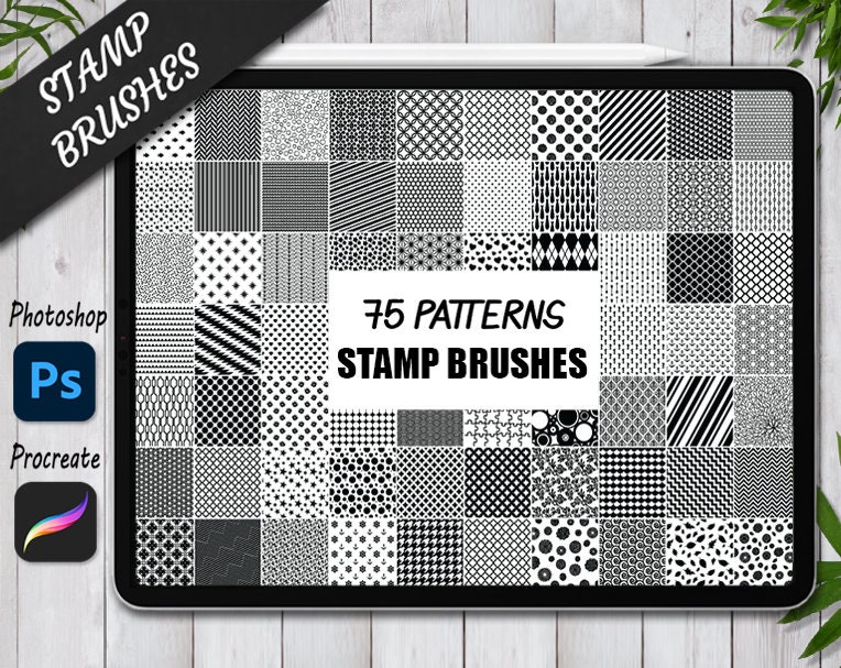 Patterns Stamps Brushes for Procreate and Photoshop. Procreate Stamp and Brush. Photoshop Stamp and Brush. Background for IPad Procreate.