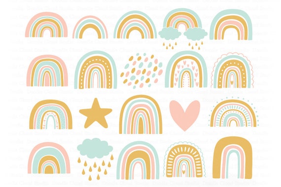 Download Rainbow Svg Rainbows Pastel Svg Files For Silhouette And Etsy